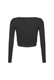 Tie-Front Long Sleeve Crop Top